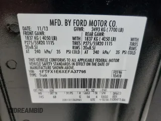 2014 Ford F-150 z VIN 1FTFX1E6XEFA37795, wystawiony jako Copart lot #49431105 z przebiegiem 136 250 mil mil oraz Szkoda całkowita • Salvage title. Historia ofert i sprzedaży dostępna na DreamBid. Obrazek 12.