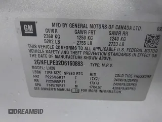 2013 Chevrolet Equinox LT z VIN 2GNFLPE32D6160883, wystawiony jako IAAI lot #40447930 z przebiegiem 141 131 mil mil oraz . Historia ofert i sprzedaży dostępna na DreamBid. Obrazek 9.