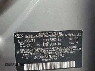 2014 Hyundai Elantra SE with VIN 5NPDH4AE4EH499262, listed as a Copart auction lot 52162805 with 116,944 mi miles and Salvage Title. Bid and sale history available at DreamBid. Image 12.