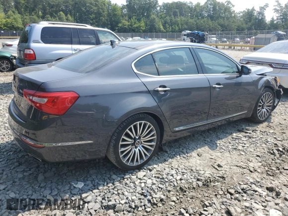 2016 Kia Cadenza Premium with VIN KNALN4D79G5199170, listed as a Copart auction lot 63915284 with 136,517 mi miles and Salvage Title. Bid and sale history available at carsss.com. Image 3.