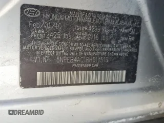 2011 Hyundai Sonata GLS with VIN 5NPEB4AC1BH011515, listed as a Copart auction lot 42422335 with 130,971 mi miles and Salvage Title. Bid and sale history available at carsss.com. Image 14.