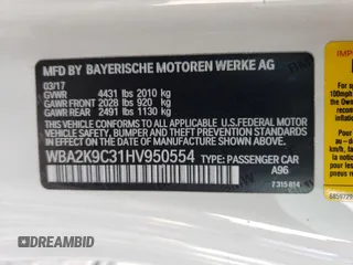 2017 BMW 2 Series 230i with VIN WBA2K9C31HV950554, listed as a Copart auction lot 44006705 with Not provided miles and Salvage title. Bid and sale history available at DreamBid. Image 12.