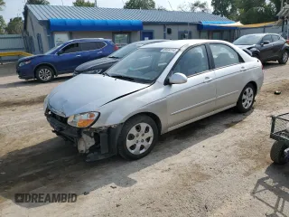 2008 Kia Spectra EX with VIN KNAFE121585511576, listed as a Copart auction lot 68634114 with 123,375 mi miles and Salvage Title. Bid and sale history available at carsss.com. Image 1.