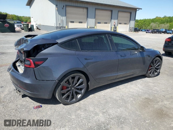 2020 Tesla Model 3 Performance z VIN 5YJ3E1EC1LF713406, wystawiony jako Copart lot #55252595 z przebiegiem 39 905 mil mil oraz Szkoda całkowita • Salvage title. Historia ofert i sprzedaży dostępna na DreamBid. Obrazek 3.