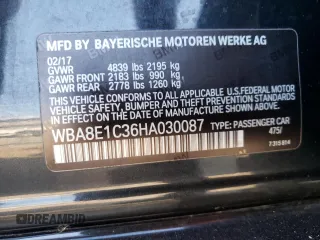 2017 BMW 3 Series 330e iPerformance with VIN WBA8E1C36HA030087, listed as a Copart auction lot 41777775 with 122,198 mi miles and Clean Title. Bid and sale history available at carsss.com. Image 12.