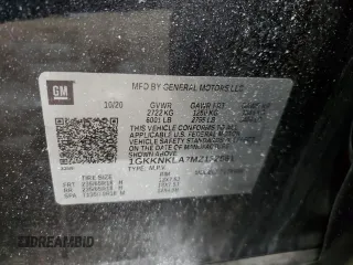 2021 GMC Acadia SLE with VIN 1GKKNKLA7MZ132561, listed as a Copart auction lot 46323775 with 53,112 mi miles and Salvage Title. Bid and sale history available at DreamBid. Image 13.
