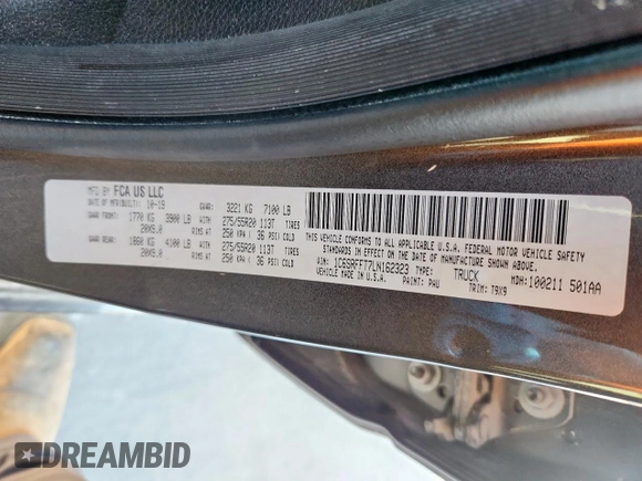 2020 Ram 1500 Big Horn z VIN 1C6SRFFT7LN162323, wystawiony jako Copart lot #60523115 z przebiegiem 25 268 mil mil oraz Szkoda całkowita • Salvage title. Historia ofert i sprzedaży dostępna na DreamBid. Obrazek 12.