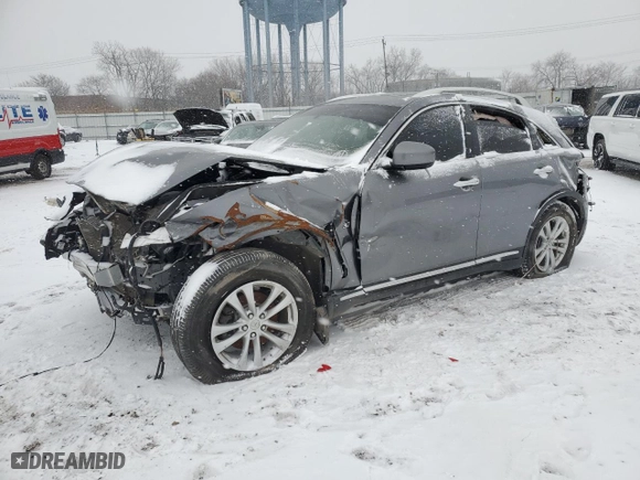 2017 Infiniti QX70 with VIN JN8CS1MW6HM410886, listed as a Copart auction lot 54278645 with 999,999 mi miles and Clean Title. Bid and sale history available at carsss.com. Image 1.