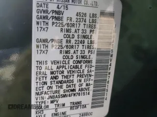 2015 Nissan Rogue S z VIN JN8AS5MV4FW761514, wystawiony jako Copart lot #44691575 z przebiegiem 133 481 mil mil oraz Szkoda całkowita • Salvage title. Historia ofert i sprzedaży dostępna na DreamBid. Obrazek 15.