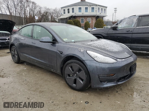 2021 Tesla Model 3 Standard Range Plus with VIN 5YJ3E1EA0MF907358, listed as a Copart auction lot 82103164 with 37,529 mi miles and Salvage Title. Bid and sale history available at DreamBid. Image 4.