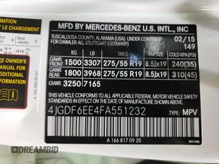 2015 Mercedes-Benz GL-Class GL 450 with VIN 4JGDF6EE4FA551232, listed as a Copart auction lot 63208413 with 64,852 mi miles. Bid and sale history available at carsss.com. Image 15.
