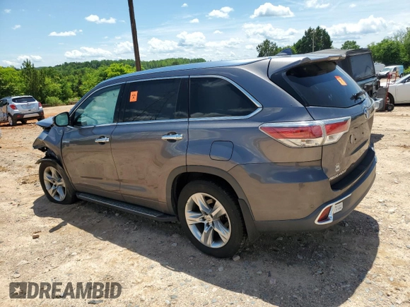 2015 Toyota Highlander Limited с VIN 5TDDCRFH6FS011570, выставлен на аукционе Copart как лот 56651285 с пробегом 91 983 миль миль и Списание • Salvage title. История ставок и продаж доступна на DreamBid. Изображение 2.