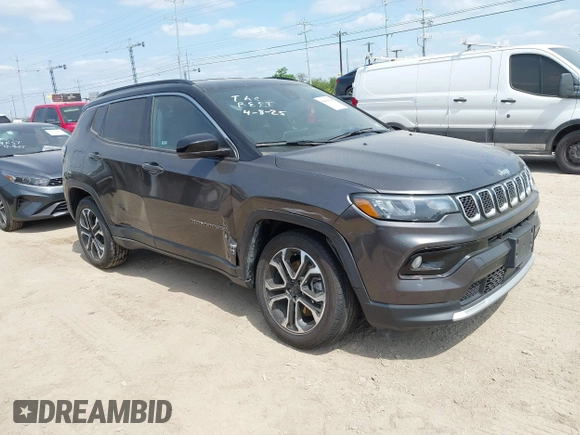 2023 Jeep Compass Limited with VIN 3C4NJDCN0PT522688, listed as a IAAI auction lot 42041826 with 54,894 mi miles and . Bid and sale history available at carsss.com. Image 1.