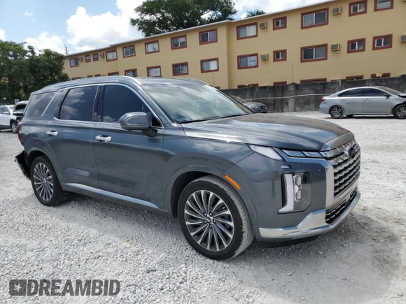 2024 Hyundai Palisade Calligraphy z VIN KM8R74GE0RU768073, wystawiony jako Copart lot #55093825 z przebiegiem 14 217 mil mil oraz Szkoda całkowita • Salvage title. Historia ofert i sprzedaży dostępna na DreamBid. Obrazek 4.