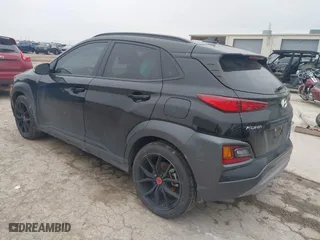 2021 Hyundai Kona NIGHT with VIN KM8K63A5XMU691471, listed as a IAAI auction lot 41589254 with 56,083 mi miles. Bid and sale history available at carsss.com. Image 3.