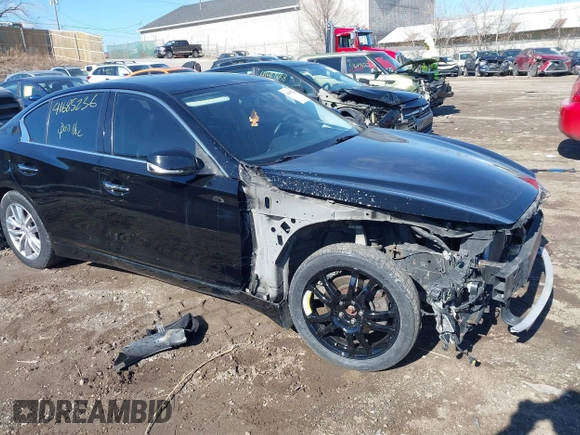 2014 Infiniti Q50 Sport with VIN JN1BV7AR8EM705762, listed as a IAAI auction lot 41685236 with 102,056 mi miles and . Bid and sale history available at DreamBid. Image 1.
