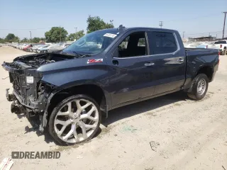 2020 Chevrolet Silverado 1500 LTZ with VIN 1GCUYGEL9LZ219724, listed as a Copart auction lot 66655174 with 47,087 mi miles and Salvage Title. Bid and sale history available at DreamBid. Image 1.