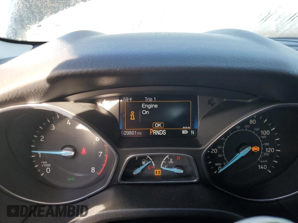 2016 Ford Focus Titanium with VIN 1FADP3J22GL201721, listed as a Copart auction lot 50633795 with 29,801 mi miles and Salvage title. Bid and sale history available at DreamBid. Image 9.