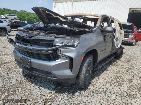 2021 Chevrolet Suburban RST with VIN 1GNSKEKD4MR490337, listed as a Copart auction lot 63083624 with 0 mi miles and Salvage Title. Bid and sale history available at carsss.com. Image 1.