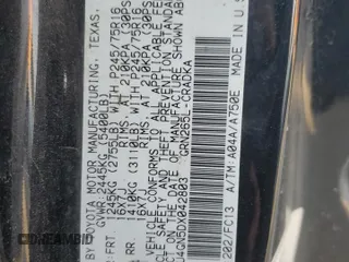 2013 Toyota Tacoma PreRunner with VIN 5TFTU4GN5DX042803, listed as a Copart auction lot 46576445 with 252,656 mi miles and Salvage Title. Bid and sale history available at carsss.com. Image 12.