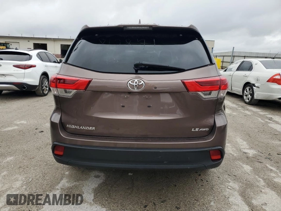 2018 Toyota Highlander LE с VIN 5TDBZRFH6JS812871, выставлен на аукционе Copart как лот 80105144 с пробегом 33 024 миль миль и Списание • Salvage title. История ставок и продаж доступна на DreamBid. Изображение 6.