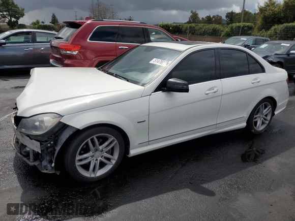 2012 Mercedes-Benz C-Class C 250 Sport with VIN WDDGF4HB8CA616379, listed as a Copart auction lot 51476975 with 165,904 mi miles and Salvage Title. Bid and sale history available at carsss.com. Image 1.