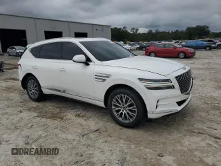 2022 Genesis GV80 with VIN KMUHB4SB6NU097950, listed as a Copart auction lot 81049344 with 63,062 mi miles and Salvage Title. Bid and sale history available at DreamBid. Image 4.