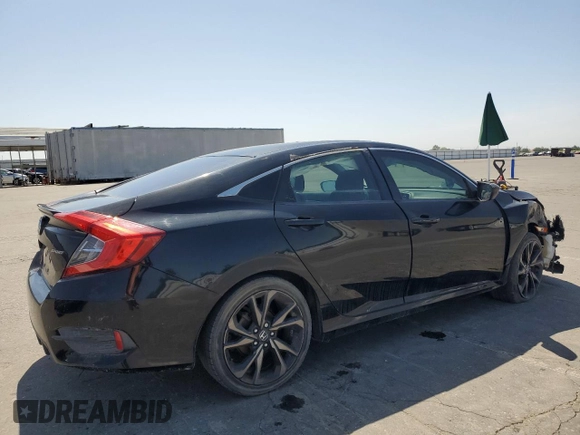 2019 Honda Civic Sport with VIN 19XFC2F88KE209376, listed as a Copart auction lot 58844515 with 82,057 mi miles and Clean title. Bid and sale history available at DreamBid. Image 3.