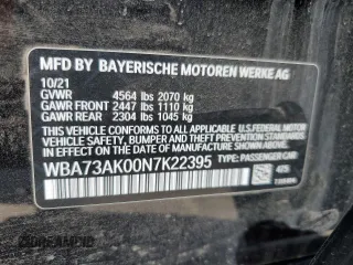 2022 BMW 2 Series 228i xDrive with VIN WBA73AK00N7K22395, listed as a Copart auction lot 49630575 with 54,803 mi miles and Clean Title. Bid and sale history available at carsss.com. Image 12.