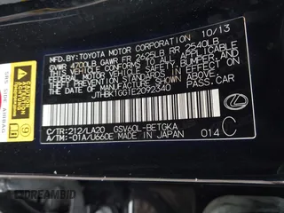 2014 Lexus ES 330 с VIN JTHBK1GG1E2092340, выставлен на аукционе IAAI как лот 42403096 с пробегом 163 543 миль миль и . История ставок и продаж доступна на DreamBid. Изображение 9.