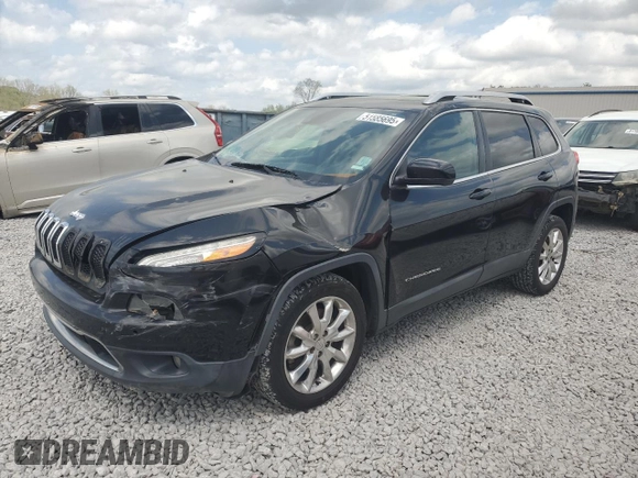 2015 Jeep Cherokee Limited with VIN 1C4PJLDS6FW553847, listed as a Copart auction lot 51585695 with 87,929 mi miles and Clean Title. Bid and sale history available at DreamBid. Image 1.