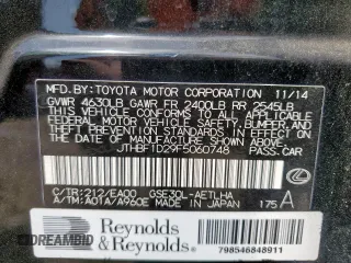 2015 Lexus IS 250 с VIN JTHBF1D29F5060748, выставлен на аукционе Copart как лот 61601625 с пробегом 53 394 миль миль и Списание • Salvage title. История ставок и продаж доступна на DreamBid. Изображение 12.