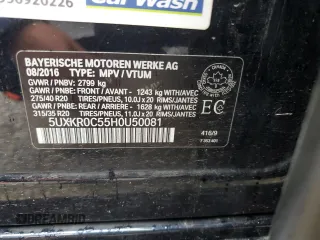 2017 BMW X5 xDrive35i with VIN 5UXKR0C55H0U50081, listed as a Copart auction lot 50521765 with 75,175 mi miles and Salvage Title. Bid and sale history available at carsss.com. Image 16.