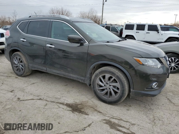 2016 Nissan Rogue SL with VIN 5N1AT2MV9GC742768, listed as a Copart auction lot 48130555 with 53,733 mi miles and Salvage Title. Bid and sale history available at DreamBid. Image 4.