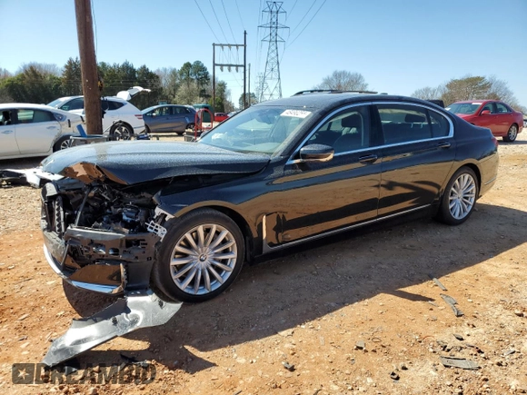 2020 BMW 7 Series 740i with VIN WBA7T2C07LCD79725, listed as a Copart auction lot 48498255 with 57,580 mi miles and Salvage title. Bid and sale history available at DreamBid. Image 1.