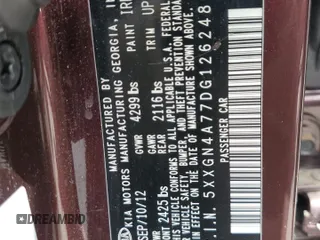 2013 Kia Optima EX with VIN 5XXGN4A77DG126248, listed as a Copart auction lot 63496335 with 149,848 mi miles and Salvage title. Bid and sale history available at DreamBid. Image 12.