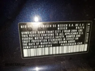 2017 Volkswagen GTI S z VIN 3VW4T7AU1HM014448, wystawiony jako Copart lot #65749292 z przebiegiem 58 508 mil mil oraz . Historia ofert i sprzedaży dostępna na DreamBid. Obrazek 10.