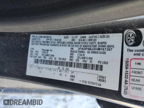 2017 Ford Fiesta SE with VIN 3FADP4BJ2HM167307, listed as a Copart auction lot 88909775 with Not Provided miles and Salvage Title. Bid and sale history available at carsss.com. Image 13.