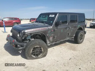 2018 Jeep Wrangler Unlimited Rubicon with VIN 1C4HJXFN6JW203324, listed as a Copart auction lot 47960635 with 80,383 mi miles and Salvage title. Bid and sale history available at DreamBid. Image 1.