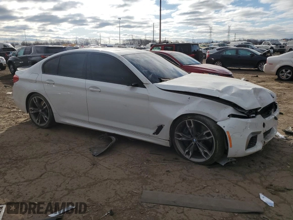 2019 BMW 5 Series M550i xDrive with VIN WBAJB9C58KB287991, listed as a Copart auction lot 53206135 with Not provided miles and Salvage title. Bid and sale history available at DreamBid. Image 4.