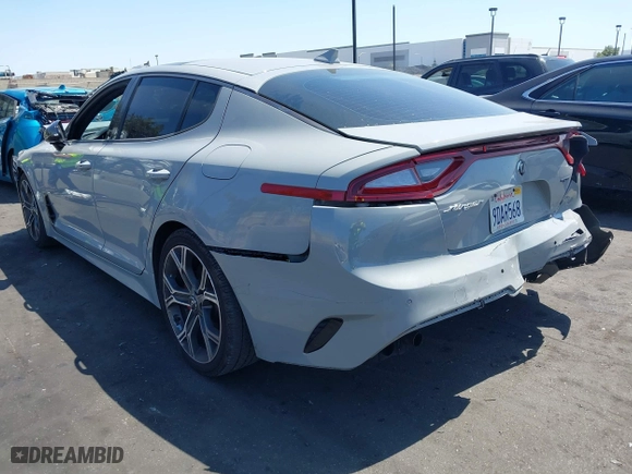 2018 Kia Stinger GT1 with VIN KNAE45LC7J6034168, listed as a IAAI auction lot 41979658 with 111,854 mi miles. Bid and sale history available at carsss.com. Image 3.