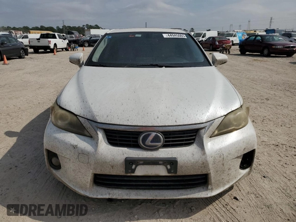 2012 Lexus CT 200h with VIN JTHKD5BHXC2057097, listed as a Copart auction lot 44945065 with 257,013 mi miles and Salvage title. Bid and sale history available at DreamBid. Image 5.