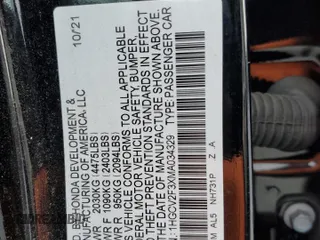 2021 Honda Accord Sport z VIN 1HGCV2F3XMA034329, wystawiony jako Copart lot #44753095 z przebiegiem Nie podano mil oraz Nie do naprawy • Non repairable. Historia ofert i sprzedaży dostępna na DreamBid. Obrazek 13.