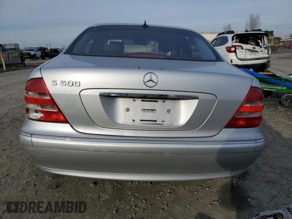 2001 Mercedes-Benz S-Class with VIN WDBNG75JX1A141485, listed as a Copart auction lot 42326195 with 198,468 mi miles and Salvage Title. Bid and sale history available at carsss.com. Image 6.