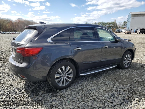 2015 Acura MDX Tech Pkg with VIN 5FRYD4H47FB008644, listed as a Copart auction lot 52514695 with 116,291 mi miles and Salvage Title. Bid and sale history available at carsss.com. Image 3.