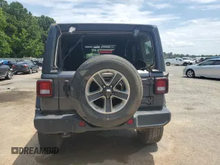 2021 Jeep Wrangler Unlimited Sahara with VIN 1C4HJXENXMW625845, listed as a Copart auction lot 64011475 with 97,505 mi miles and Salvage title. Bid and sale history available at DreamBid. Image 6.
