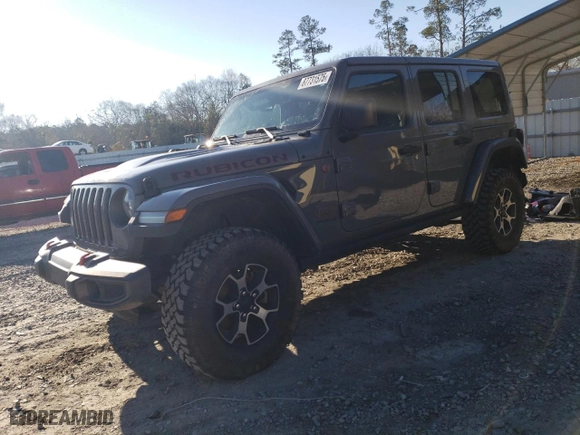 2020 Jeep Wrangler Unlimited Rubicon with VIN 1C4HJXFG7LW187302, listed as a Copart auction lot 87731575 with 80,564 mi miles and Salvage Title. Bid and sale history available at carsss.com. Image 1.