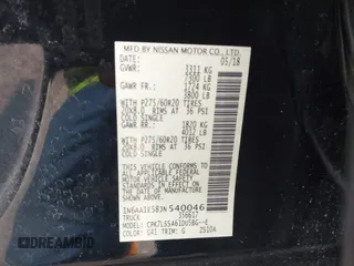 2018 Nissan Titan SV with VIN 1N6AA1E58JN540046, listed as a IAAI auction lot 42342982 with 68,488 mi miles and . Bid and sale history available at DreamBid. Image 9.