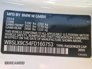 2015 BMW M6 z VIN WBSLX9C54FD160753, wystawiony jako Copart lot #83486484 z przebiegiem 80 275 mil mil oraz Szkody całkowita. Historia ofert i sprzedaży dostępna na DreamBid. Obrazek 14.