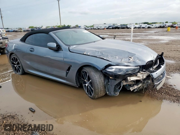 2022 BMW 8 Series with VIN WBAFY4C07NCH97004, listed as a Copart auction lot 59738555 with Not provided miles and Salvage title. Bid and sale history available at DreamBid. Image 4.
